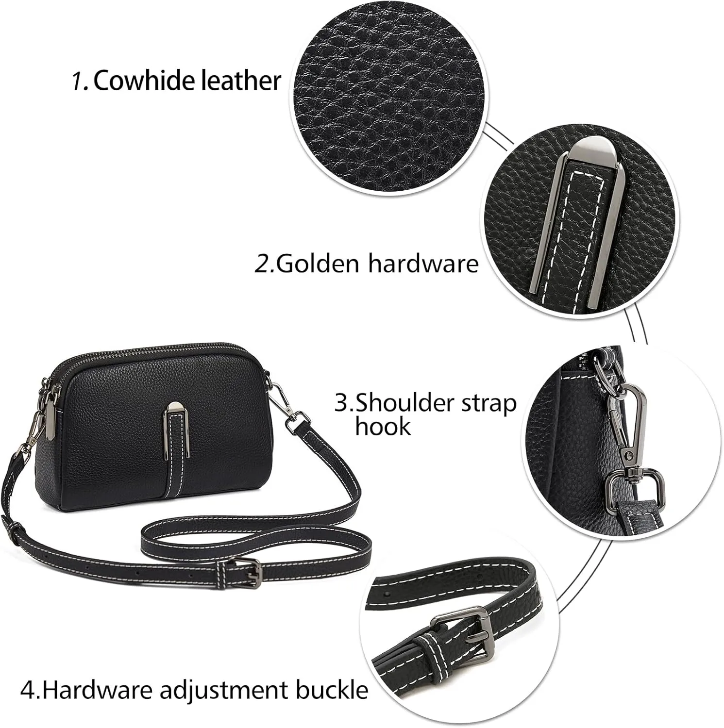 LAORENTOU Vegan Leather Crossbody Bags for Women Heart Shaped Magnetic Buckle Shoulder Bag Purse for Ladies