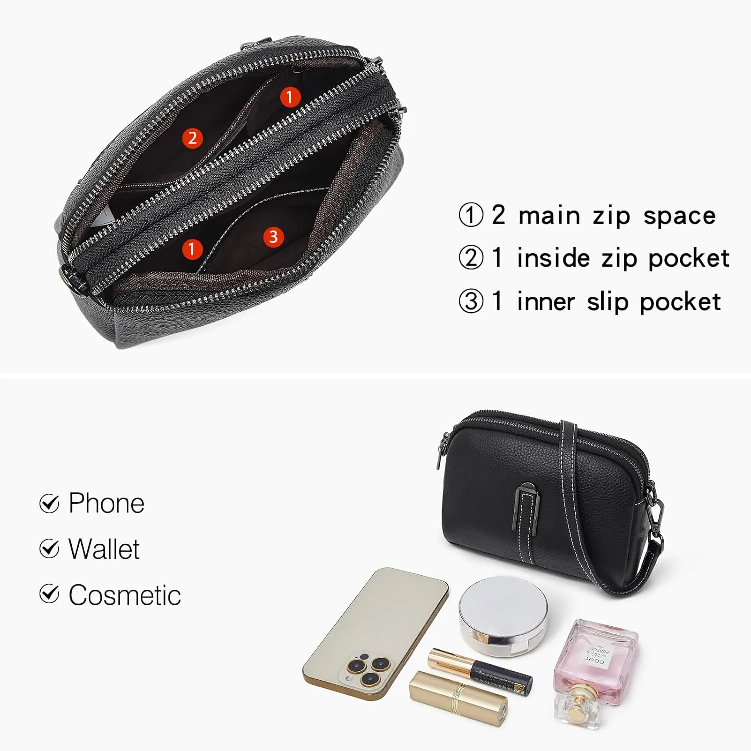 LAORENTOU Vegan Leather Crossbody Bags for Women Heart Shaped Magnetic Buckle Shoulder Bag Purse for Ladies
