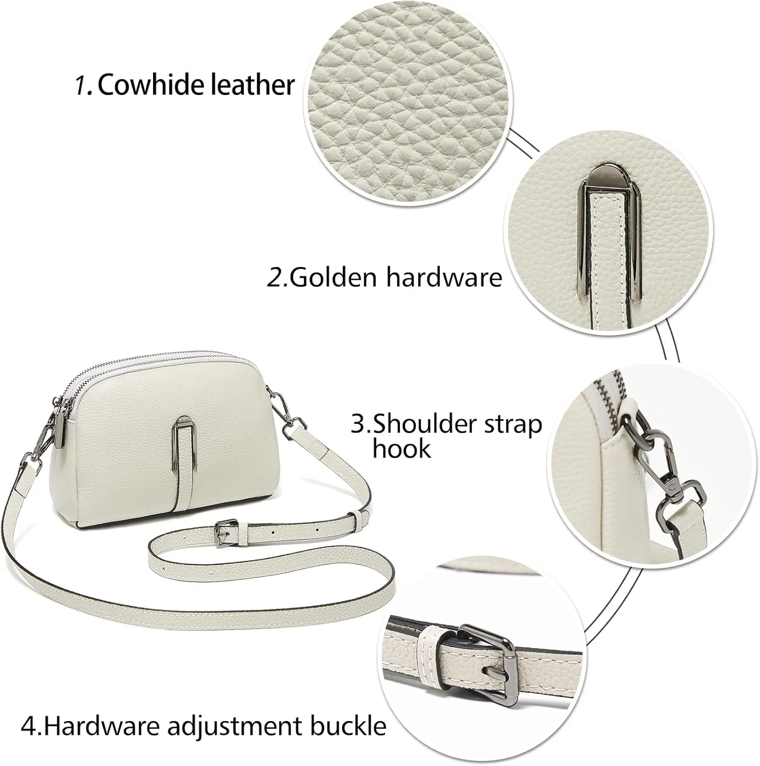 LAORENTOU Vegan Leather Crossbody Bags for Women Heart Shaped Magnetic Buckle Shoulder Bag Purse for Ladies