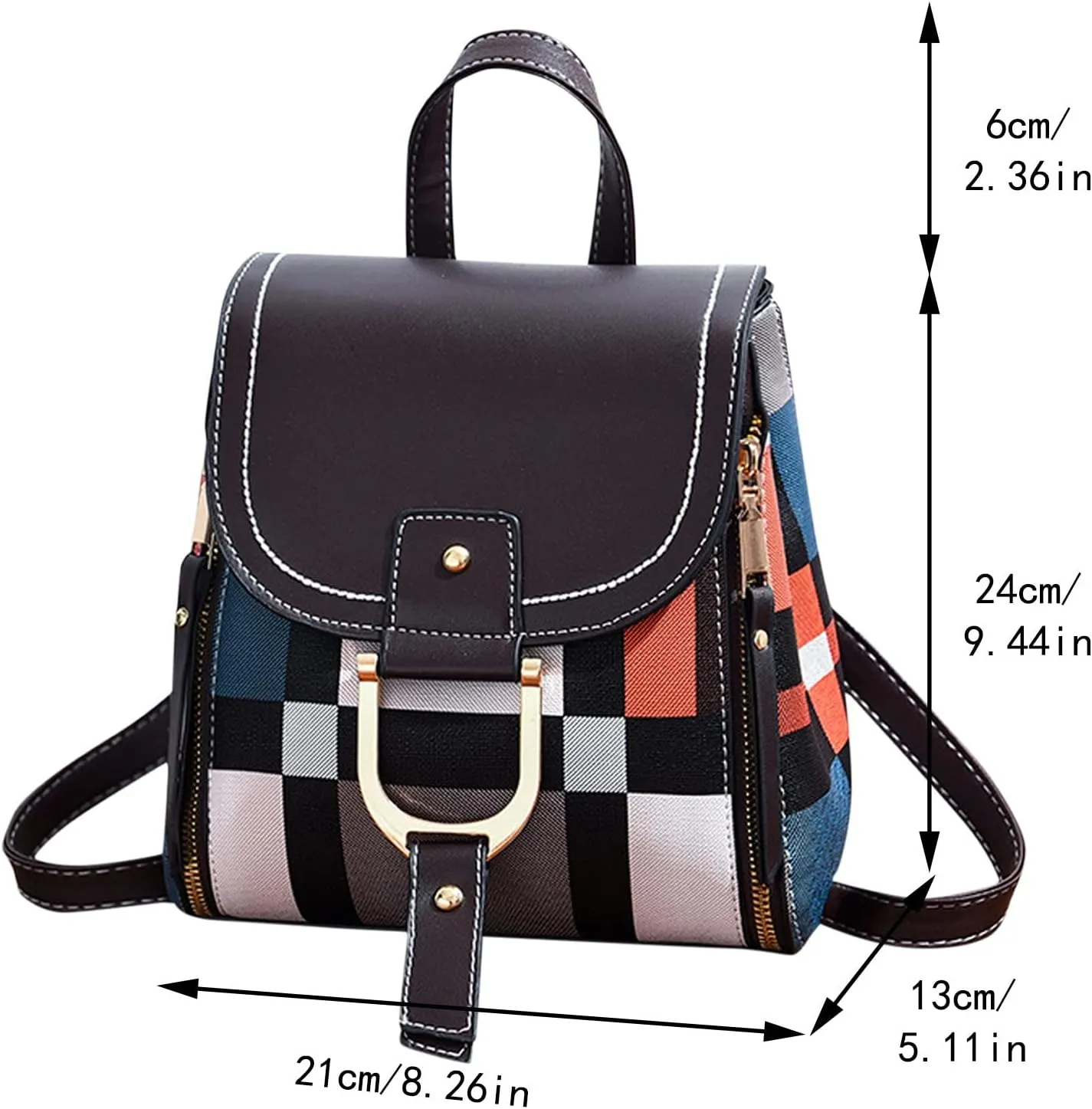 Leather Backpack Purse for Women Letter Purse Mobile Phone Messenger Bags Fashion Soft Leather Outdoor Backpack