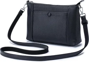 Leather Satchel Shoulder Bag for Women Soft Crossbody Purse with Zipper Closure Genuine Leather Bags