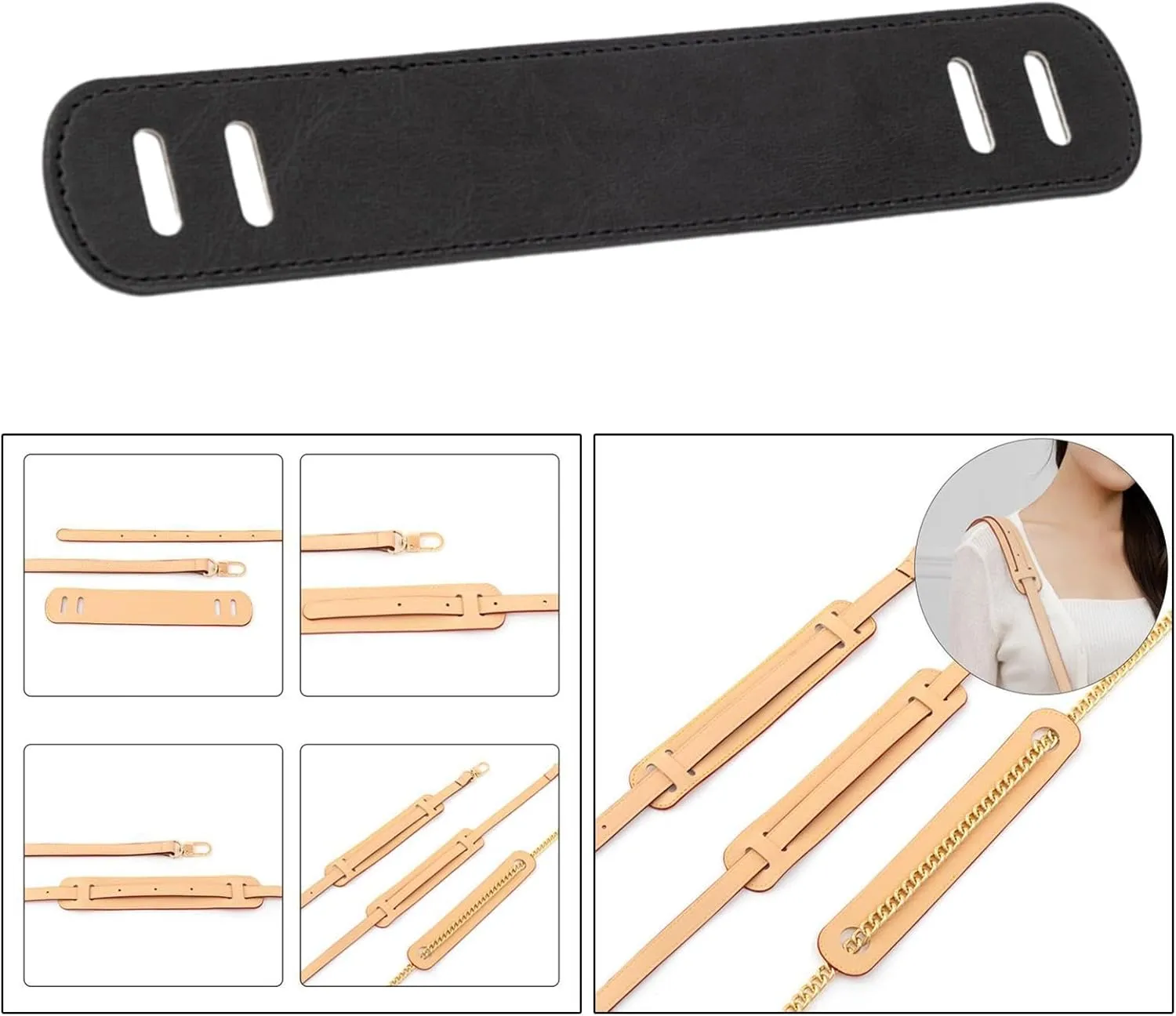 Leather Shoulder Strap Pad Handle Wrap Pad for Purses Satchels Laptop Case Tote