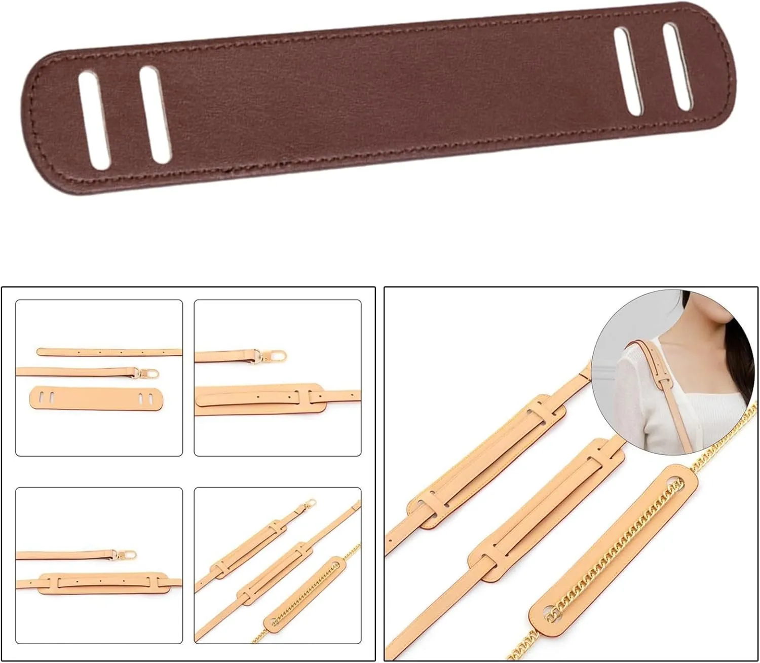 Leather Shoulder Strap Pad Handle Wrap Pad for Purses Satchels Laptop Case Tote