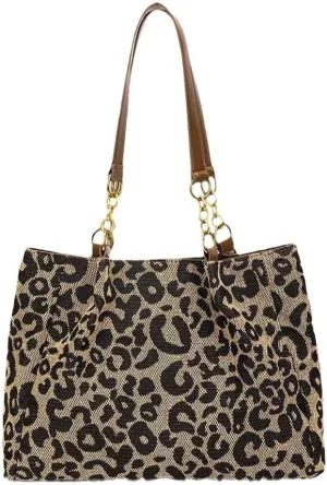 Leopard Print Hobo Handbag for Women, PU Leather Tote, Slouchy Shoulder Bag with Zipper