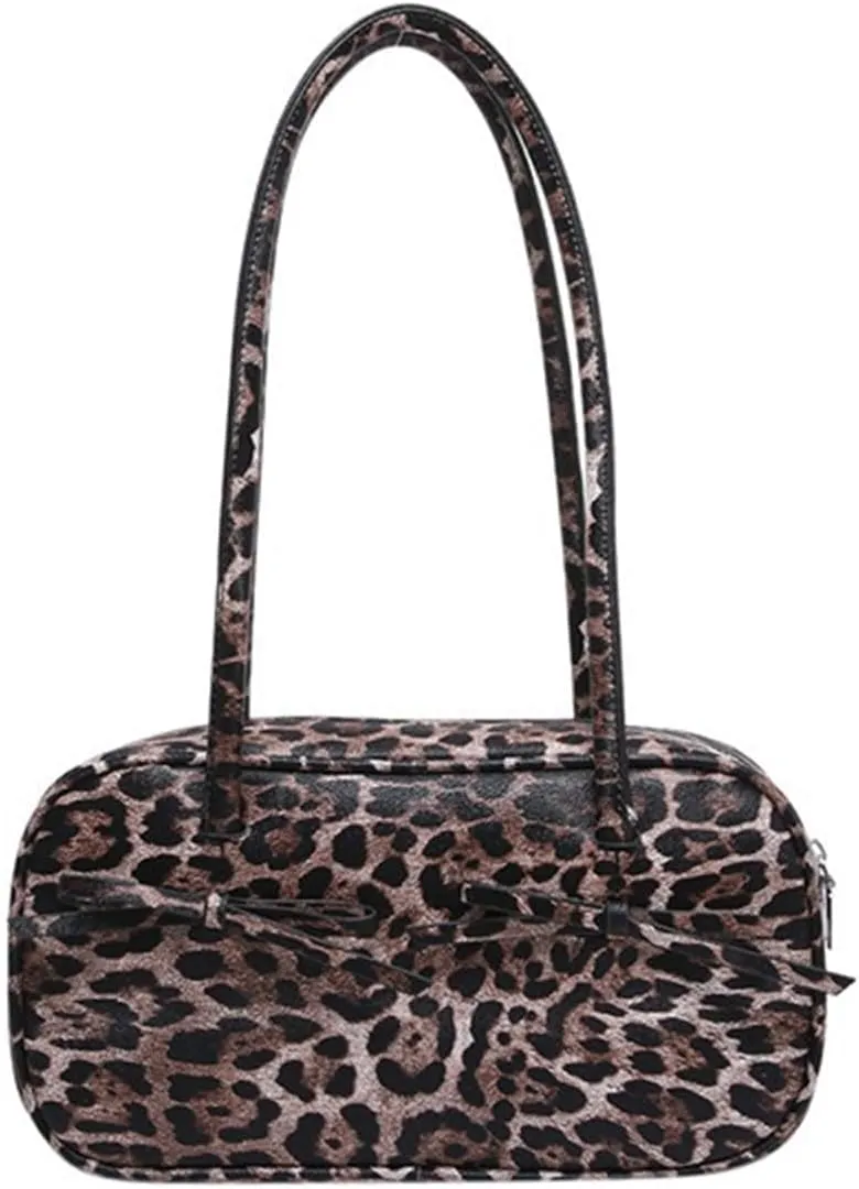 Leopard Purse Bowling Bag Cheetah Print Rounded Shape Shoulder Bag Bags Casual Vintage Street