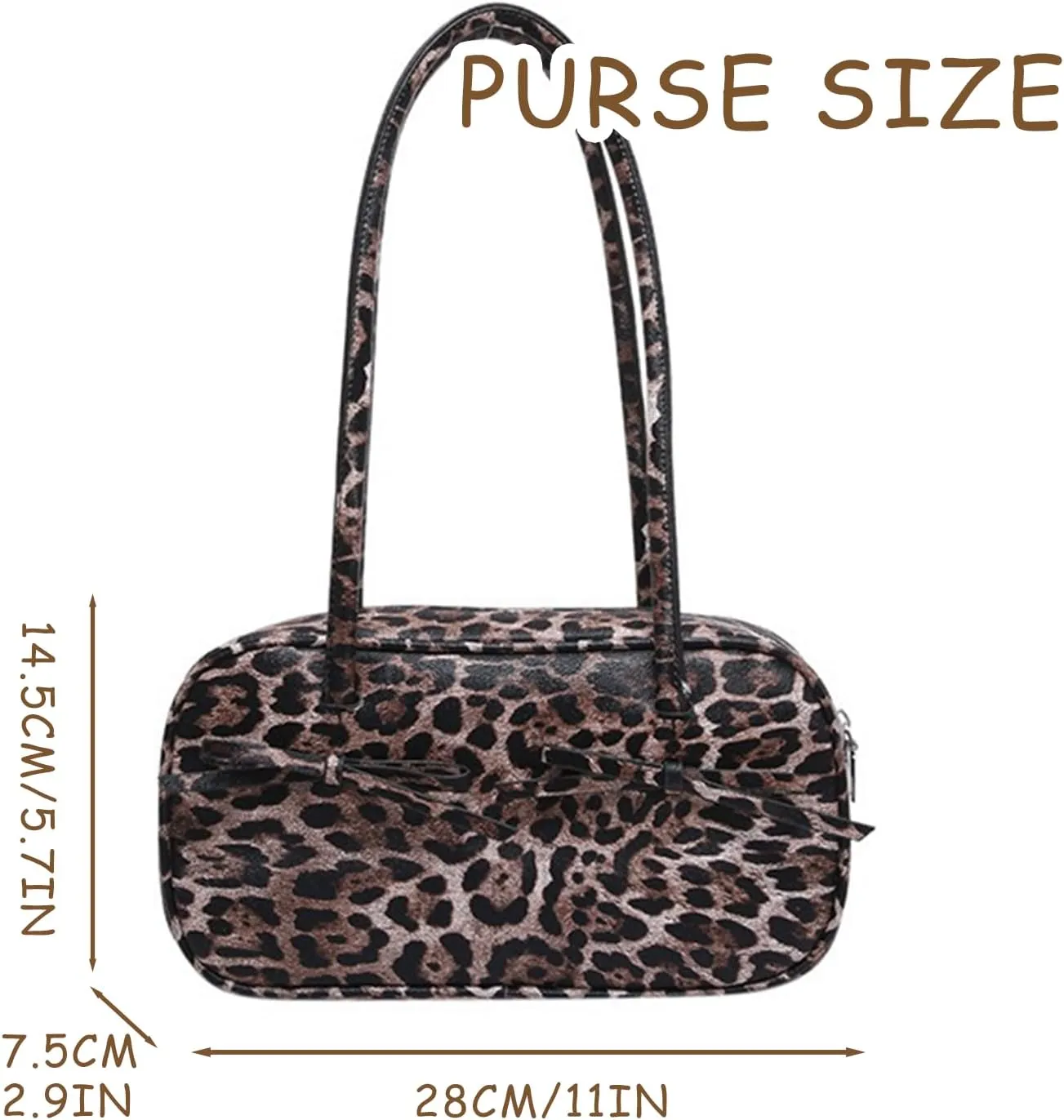 Leopard Purse Bowling Bag Cheetah Print Rounded Shape Shoulder Bag Bags Casual Vintage Street