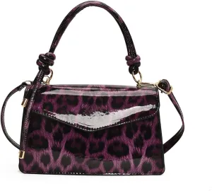 Leopard Purse Cheetah Print Mini Glossy Bag Elegant Knot Crossbody Purse for Girls Prom Wedding Evening Bag