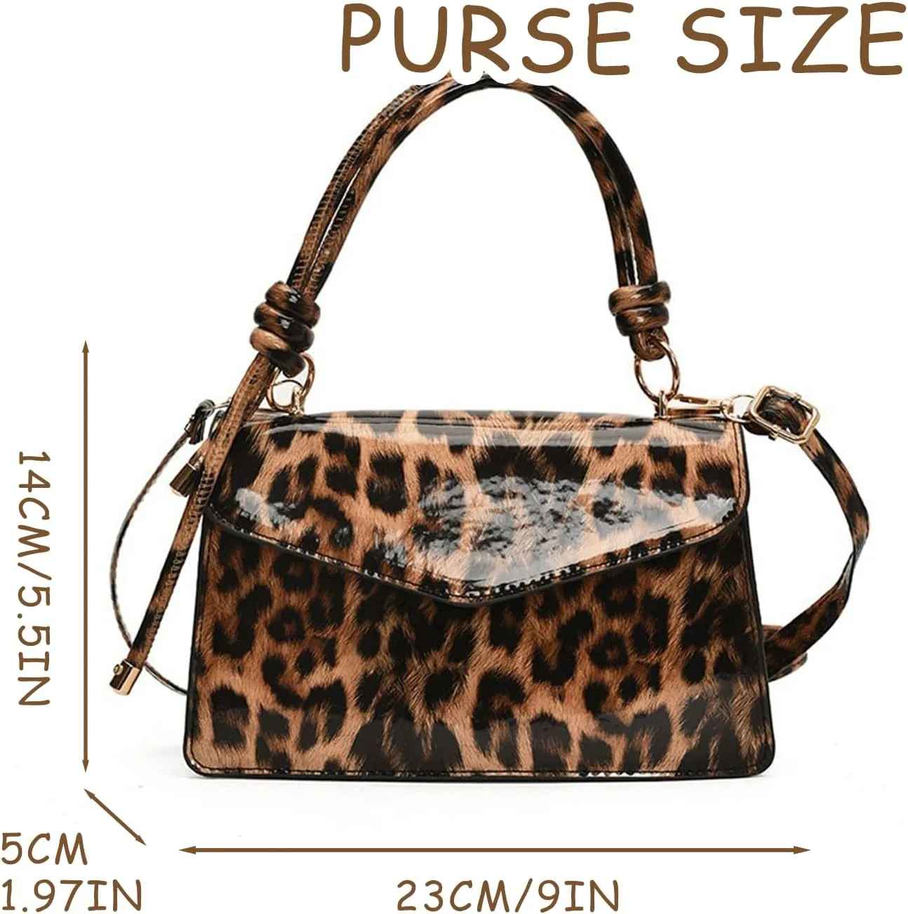 Leopard Purse Cheetah Print Mini Glossy Bag Elegant Knot Crossbody Purse for Girls Prom Wedding Evening Bag