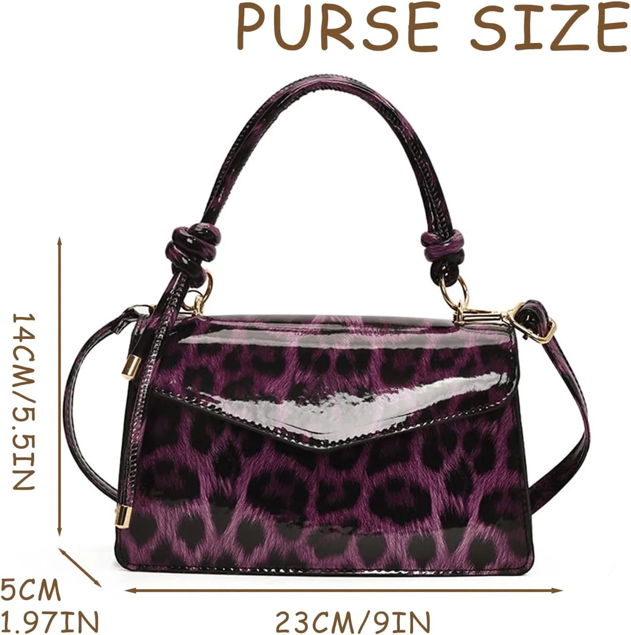 Leopard Purse Cheetah Print Mini Glossy Bag Elegant Knot Crossbody Purse for Girls Prom Wedding Evening Bag