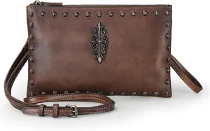 LETEULO Womens Crossbody Bag Leather Handmade Shoulder Bag Clutch Wristlet Handbags Purse