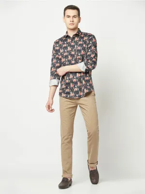 Light Fawn Textured Trousers