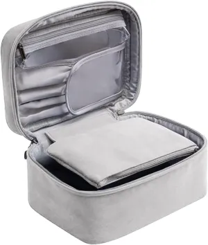 Lightweight Cosmetic Bag Has Plenty Of Room In 1 Makeup Bags Portable Grey Travel Travel Makeup Case Organizer Small (A, One Size)