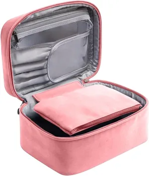 Lightweight Cosmetic Bag Has Plenty Of Room In 1 Makeup Bags Portable Grey Travel Travel Makeup Case Organizer Small (B, One Size)