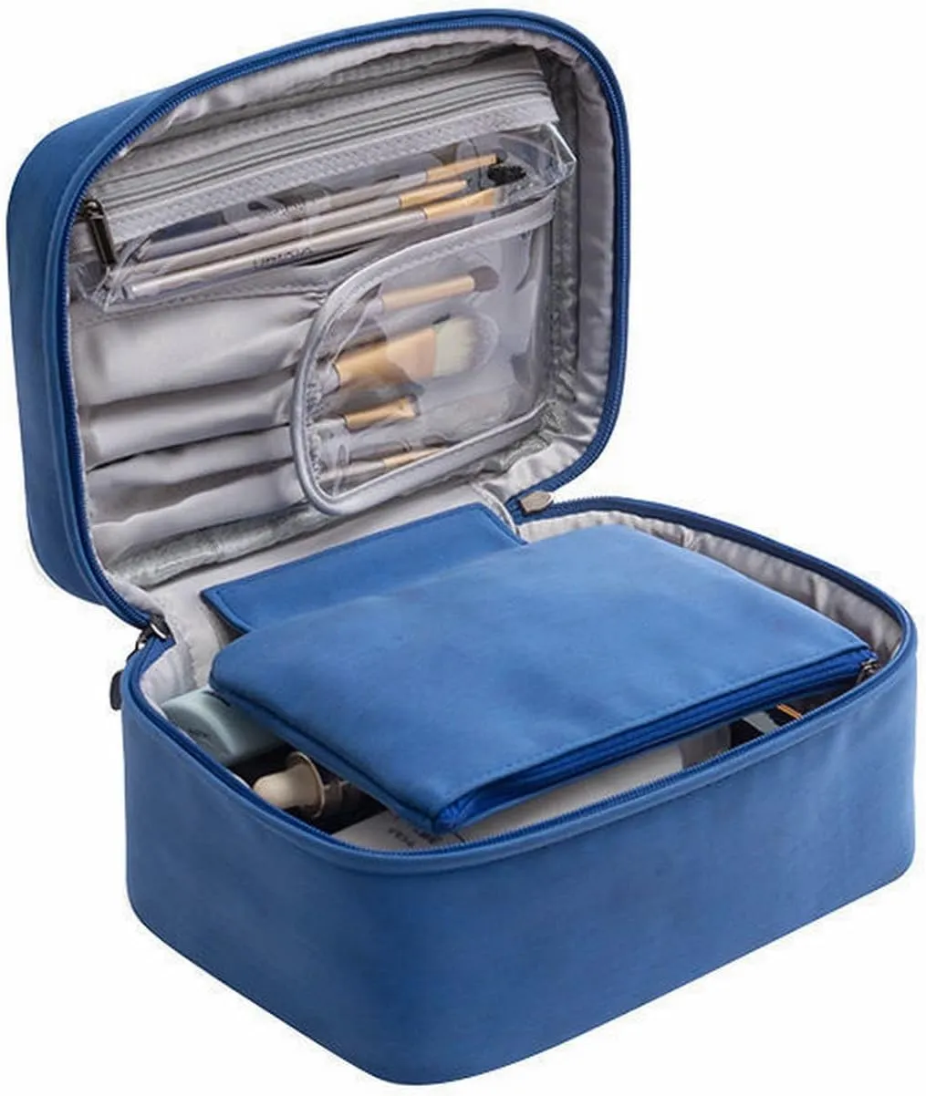 Lightweight Cosmetic Bag Has Plenty Of Room In 1 Makeup Bags Portable Grey Travel Travel Makeup Case Organizer Small (C, One Size)