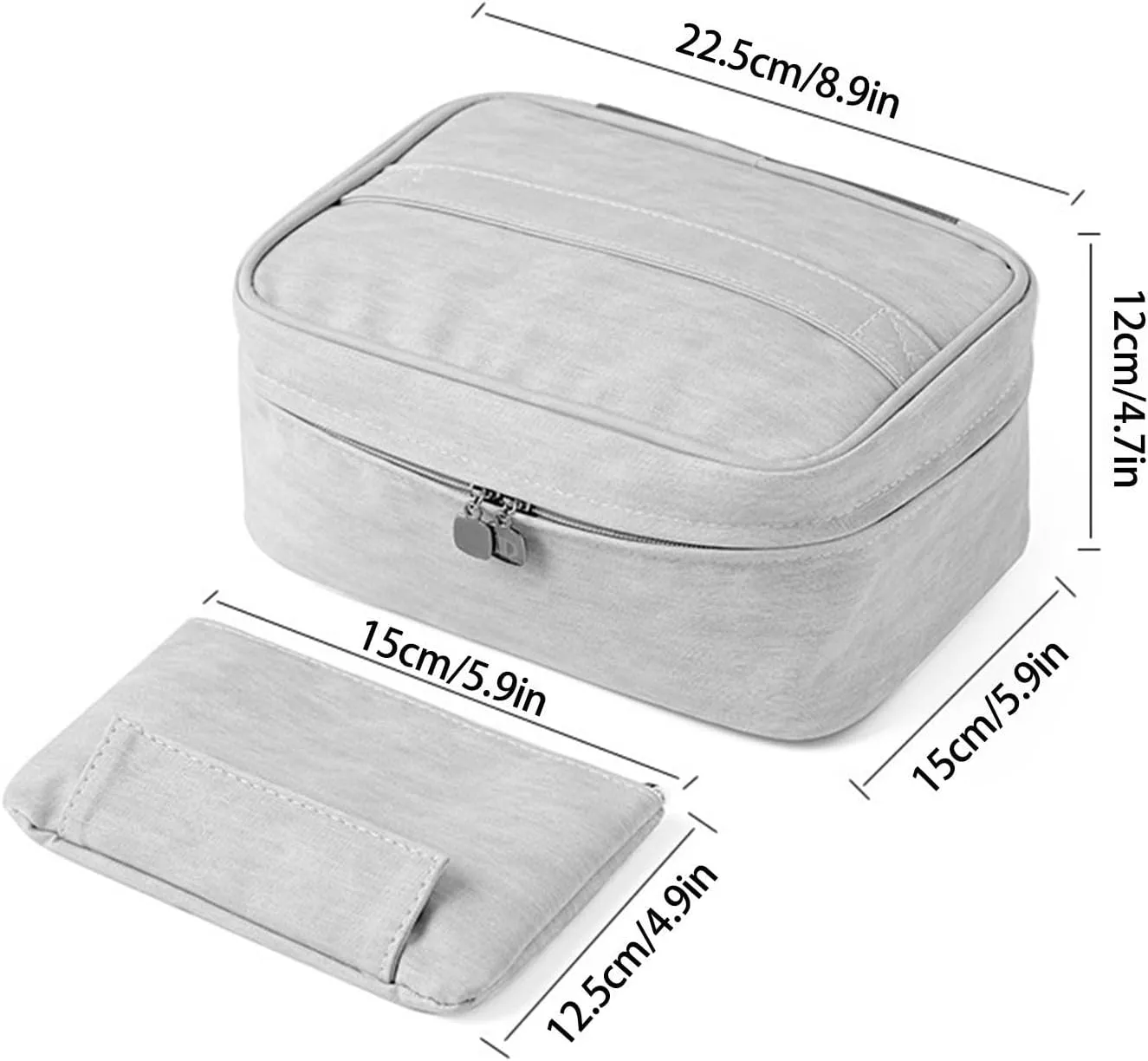 Lightweight Cosmetic Bag Has Plenty Of Room In 1 Makeup Bags Portable Grey Travel Travel Makeup Case Organizer Small (C, One Size)