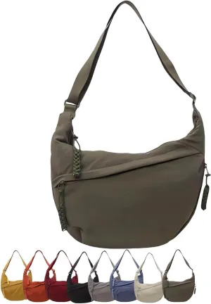 Limorence Crossbody Bag, Fashion Lightweight Nylon Hobo Bag, Multi-Pocket Design, Adjustable Strap for Everyday Use