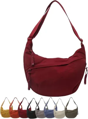 Limorence Crossbody Bag, Fashion Lightweight Nylon Hobo Bag, Multi-Pocket Design, Adjustable Strap for Everyday Use