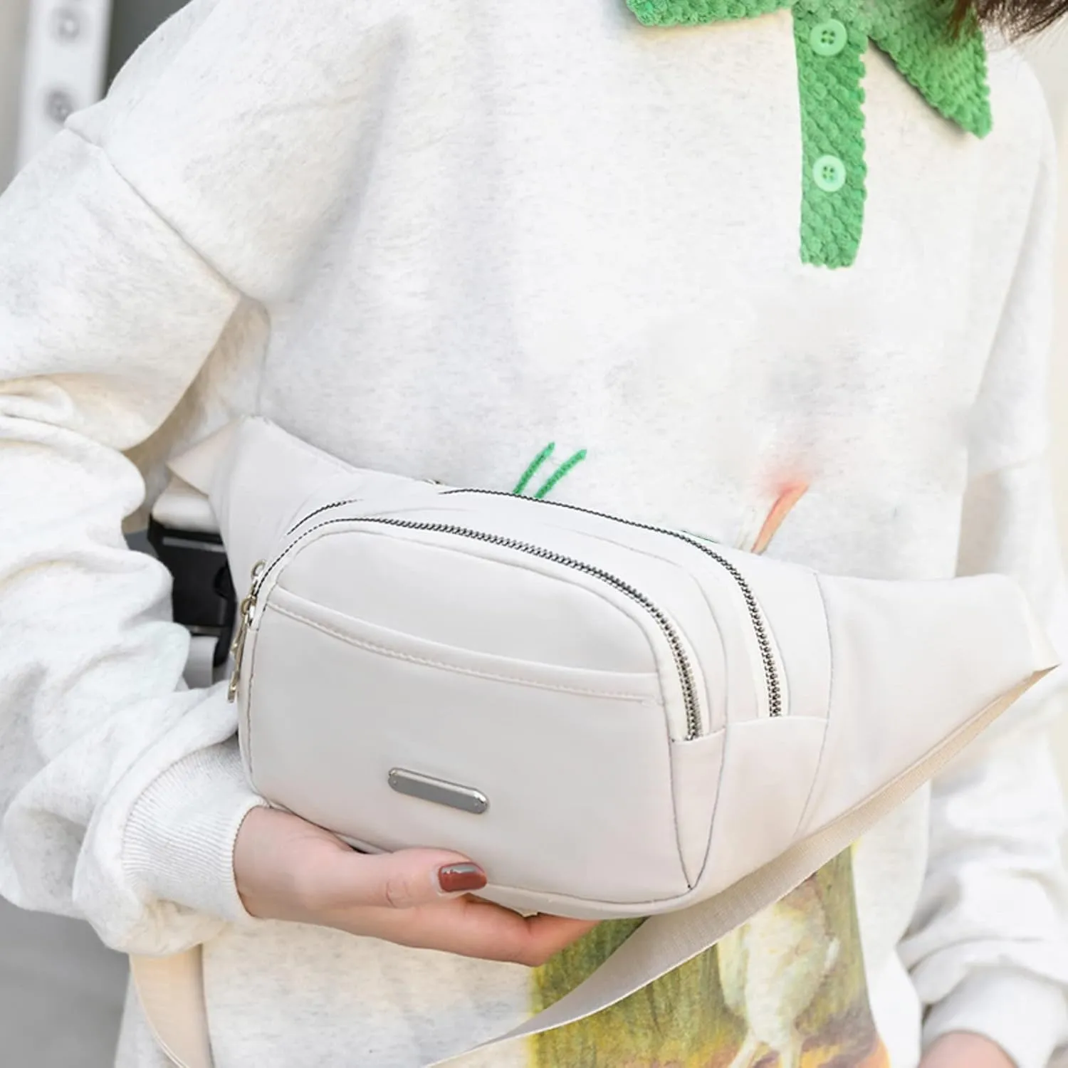 Long Messenger Bag Waist Bags Popular Women Chest Bags Cloth One Shoulder Messenger Bag Business Mobile (A, One Size)