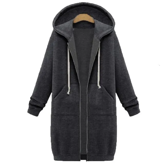 Long Oversized Hoodies Women Autumn Winter Sweatshirt Women Zipper Women Hoodies