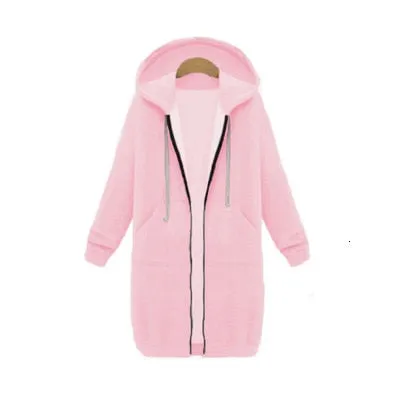 Long Oversized Hoodies Women Autumn Winter Sweatshirt Women Zipper Women Hoodies