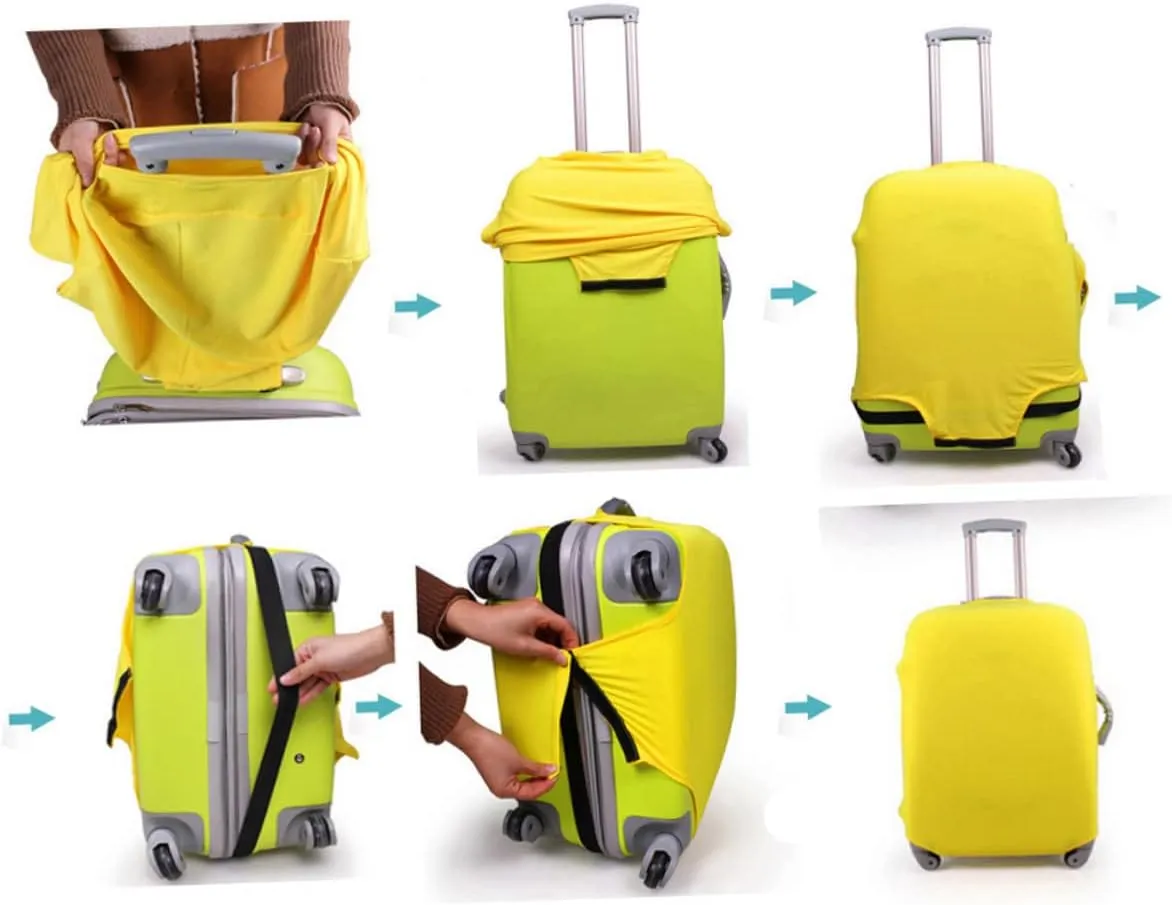 Luggage Pink Cover Protector Suitcase Trolley Case Cover Stretch High Elasticity for 22-24 Inches