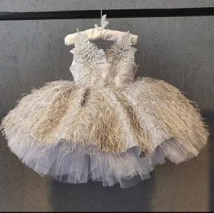 Luxury Lace Cute Knee Princess Dress