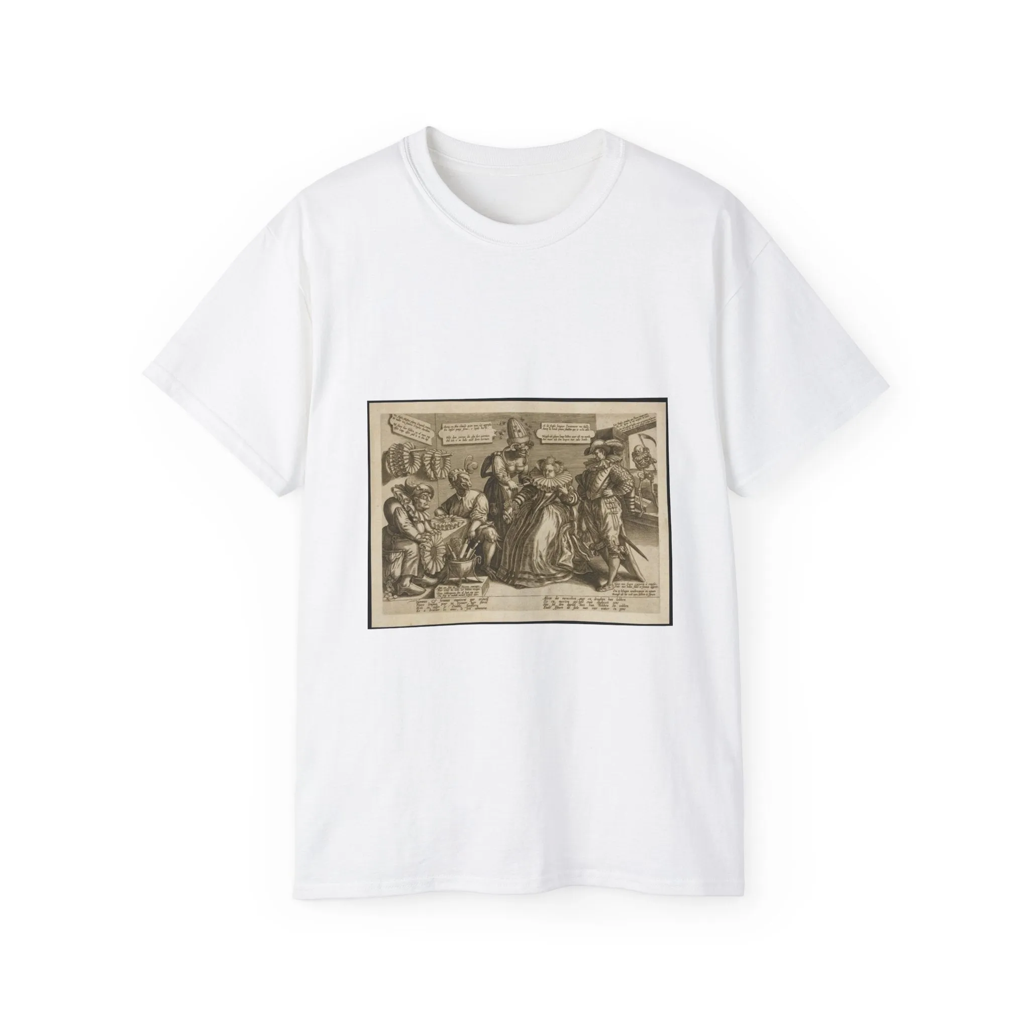 Maerten de Vos - The Pride of Women: Ruffs White T-Shirt Gildan 2000 Cotton Unisex