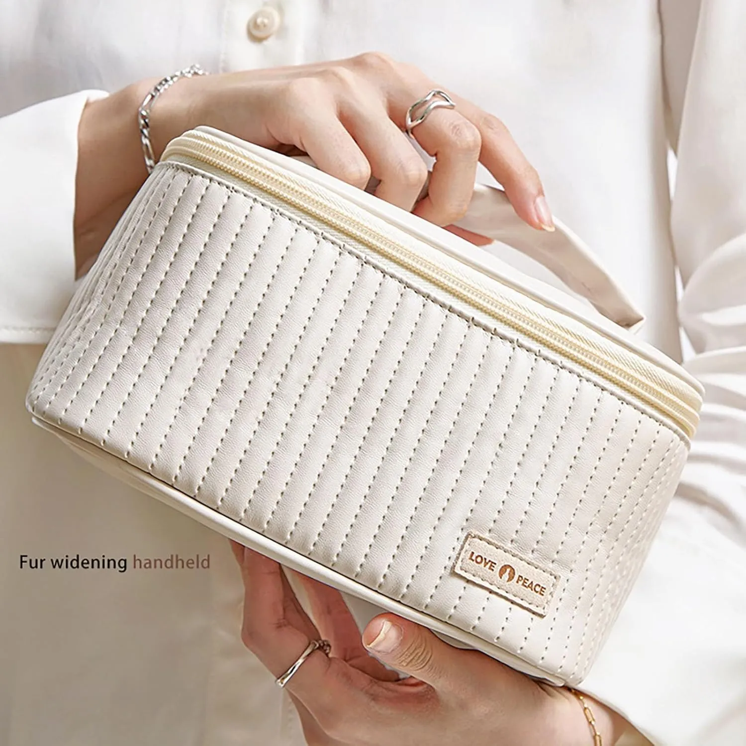 Makeup Bags for Women 2025 New Upgrade Portable Large Capacity Waterproof PU Leather Makeup Bag Organizer,Toiletry Bag,Cosmetic Bag,Makeup Bag Organizer for Gifts Girls Daughter Women