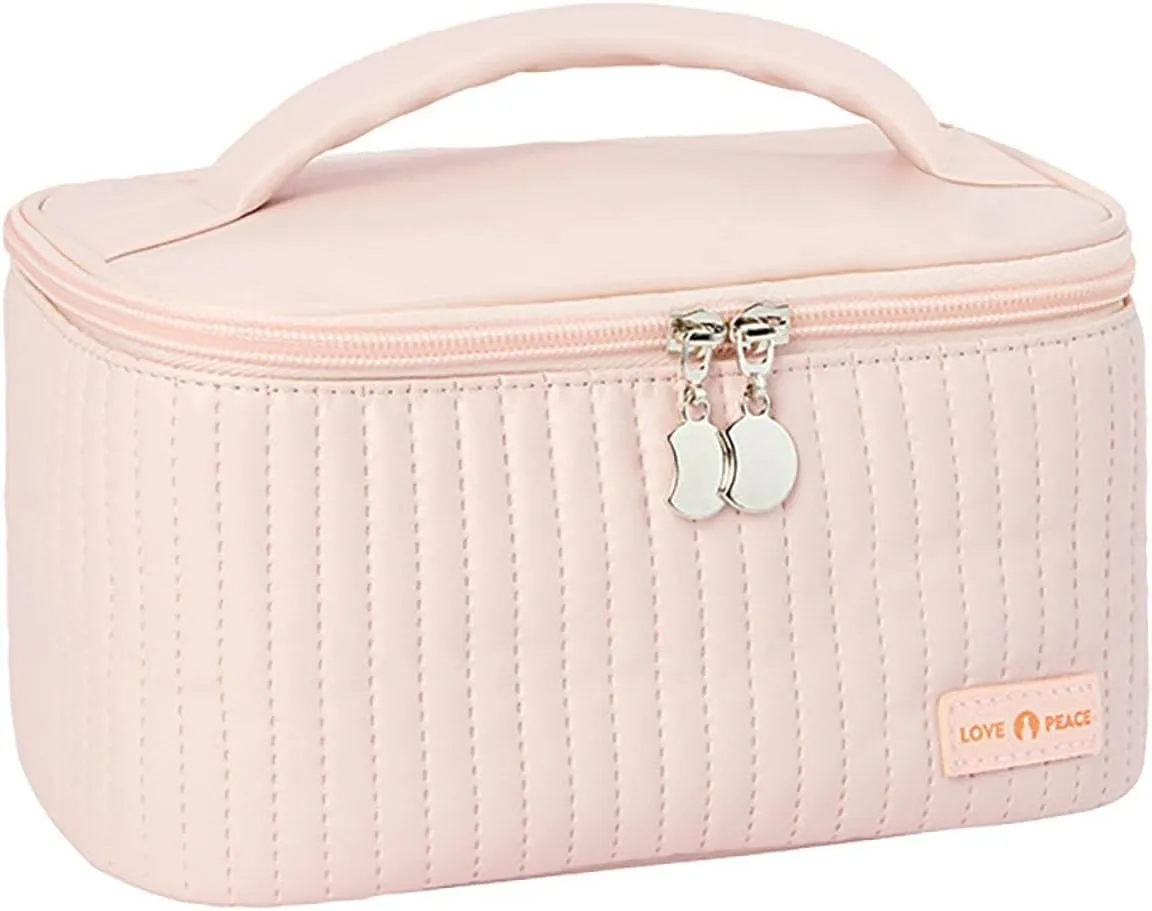 Makeup Bags for Women 2025 New Upgrade Portable Waterproof Large Capacity PU Leather Travel Makeup Bag,Toiletry Bag,Cosmetic Bags,Makeup Organizer Bag for Girls Gifts Women Daughter