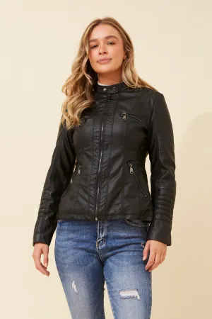 MANON VEGAN LEATHER BIKER JACKET