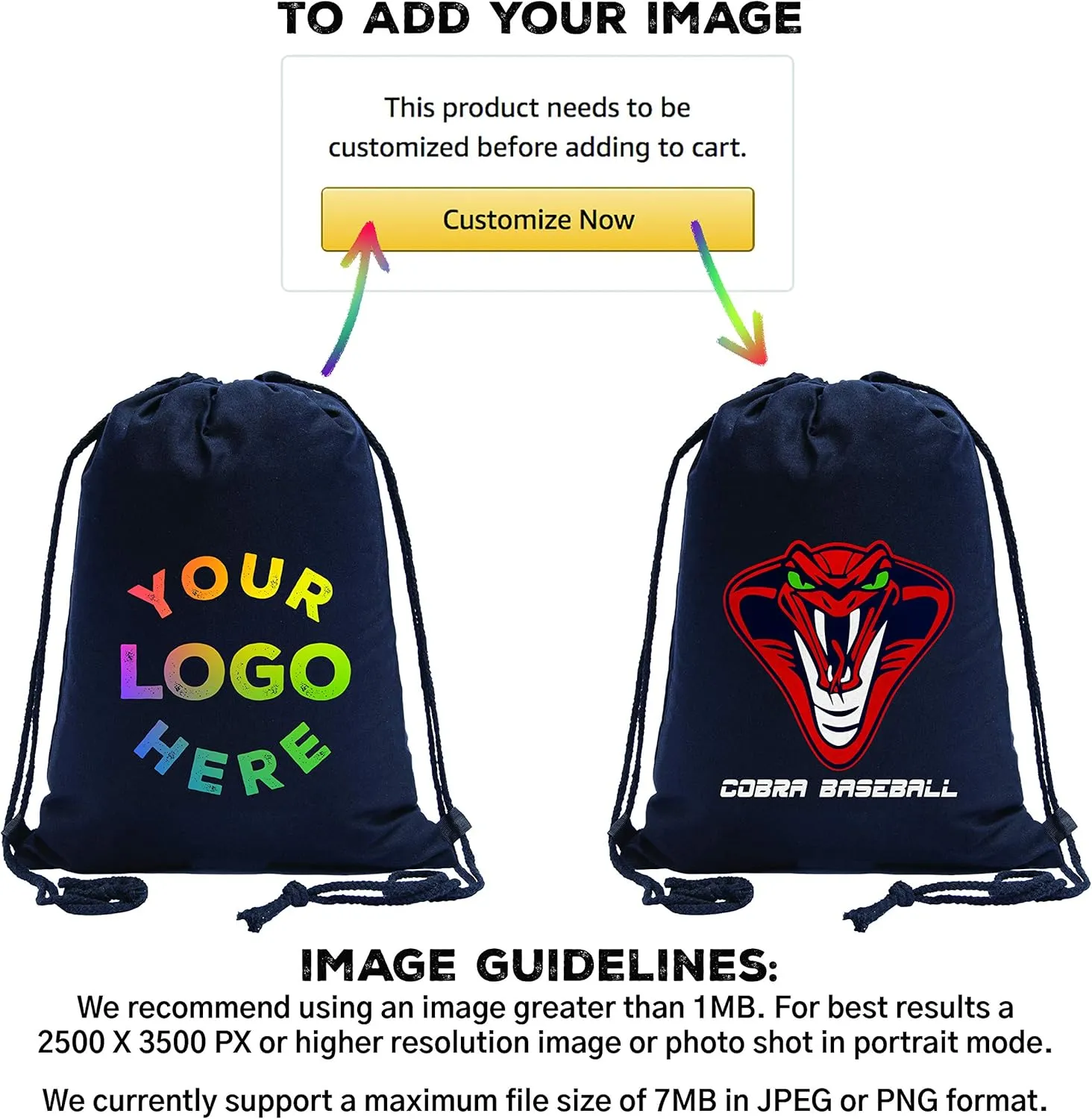 Mato & Hash Custom Cotton Drawstring Backpacks, Your logo here Custom Cinch Sacks