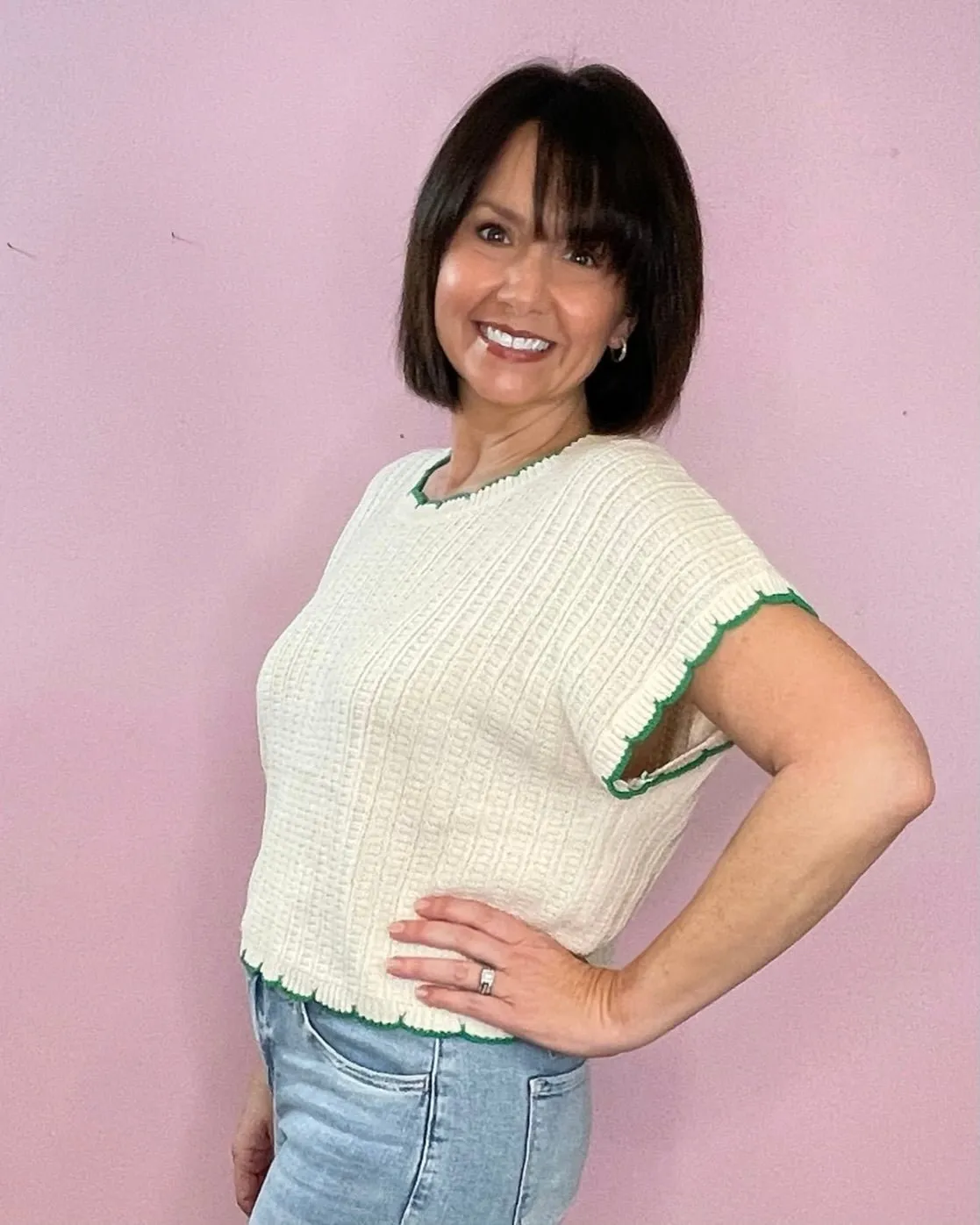 Meadow Edge Scallop Knit Top