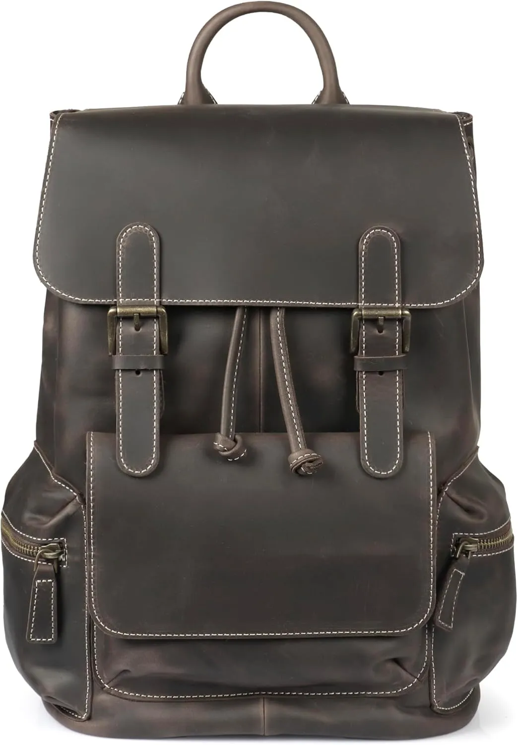 MegaGear Top Grain Leather Laptop Backpack for Men and Women, Chestnut, 13 Inches