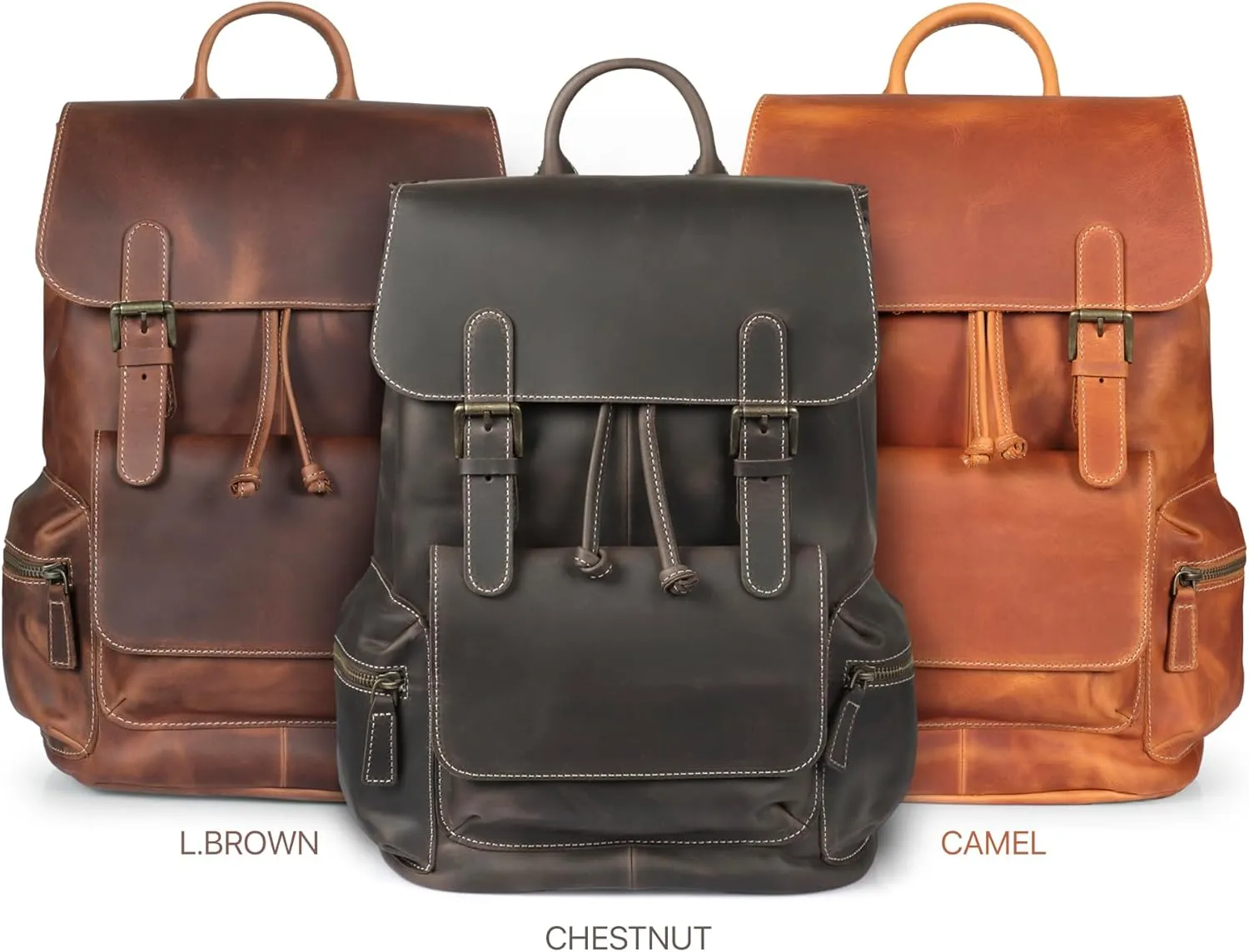 MegaGear Top Grain Leather Laptop Backpack for Men and Women, Chestnut, 13 Inches