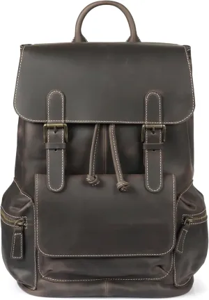 MegaGear Top Grain Leather Laptop Backpack for Men and Women, Chestnut, 13 Inches