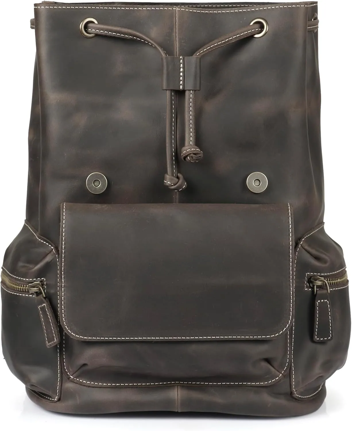 MegaGear Top Grain Leather Laptop Backpack for Men and Women, Chestnut, 13 Inches