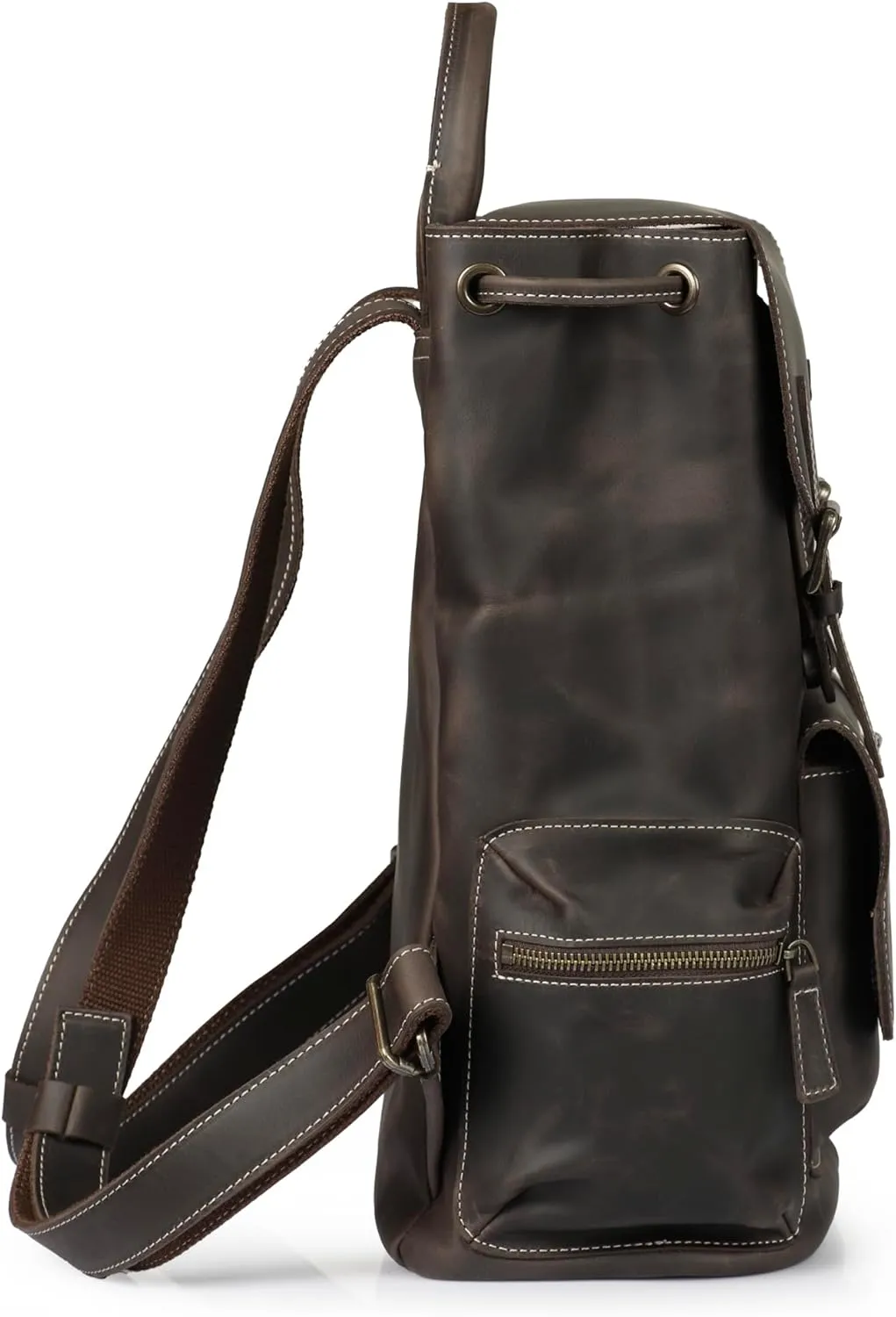 MegaGear Top Grain Leather Laptop Backpack for Men and Women, Chestnut, 13 Inches
