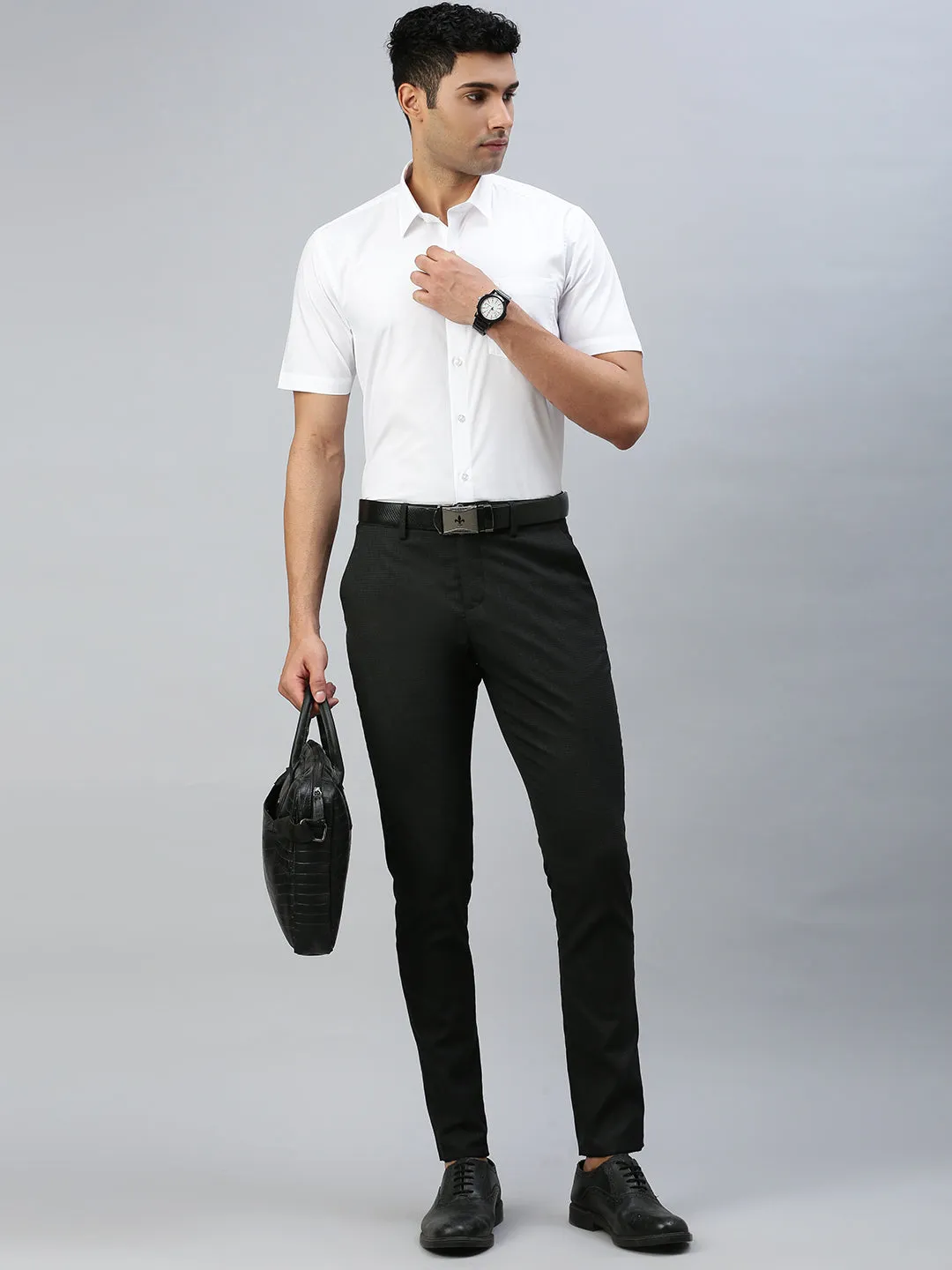 Men Cotton Rich Uth Fit White Shirt