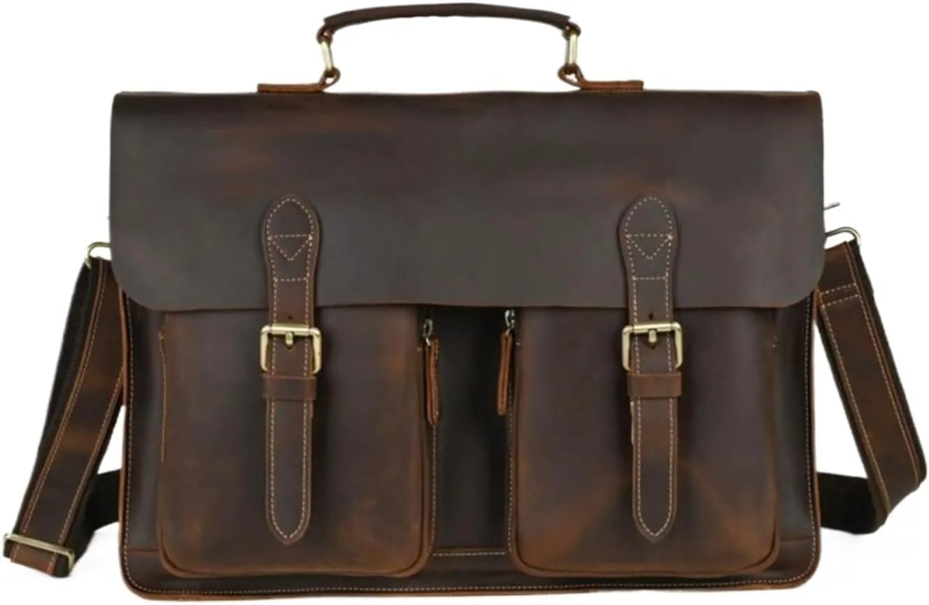 Mens Briefcases Handbags Messenger Shoulder Bags Genuine Leather Carrying Cases Laptop Bags