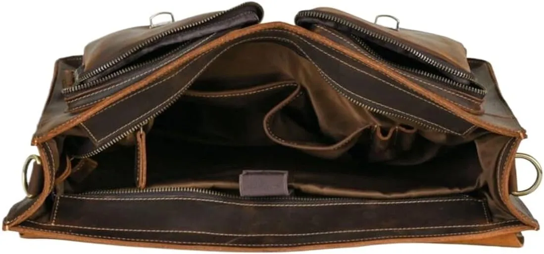 Mens Briefcases Handbags Messenger Shoulder Bags Genuine Leather Carrying Cases Laptop Bags