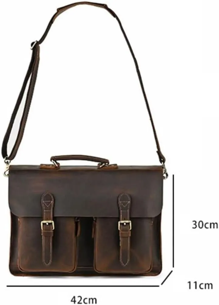 Mens Briefcases Handbags Messenger Shoulder Bags Genuine Leather Carrying Cases Laptop Bags
