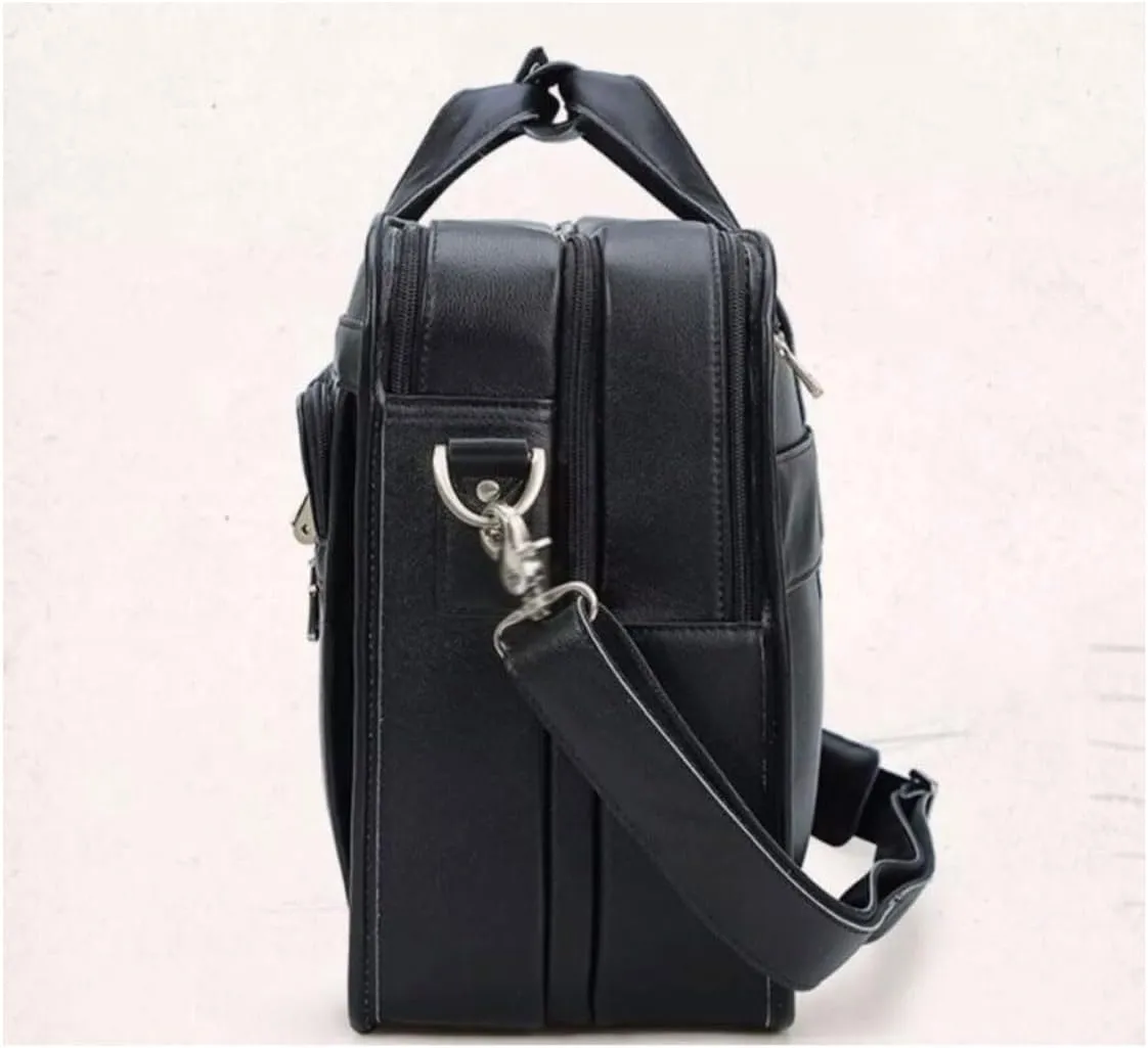 Mens Briefcases Laptop Bags Genuine Leather Messenger Shoulder Bags Computer Carrying Cases Handbags