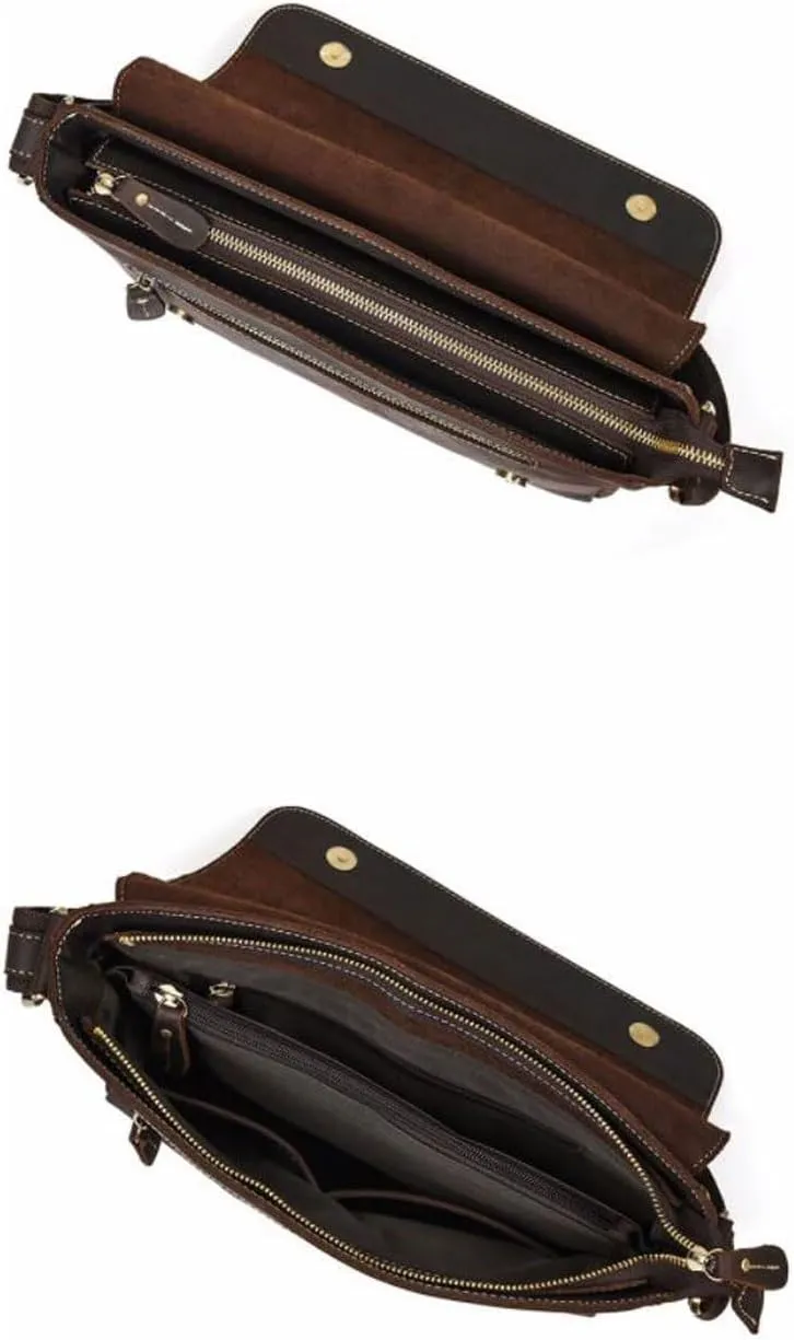 Mens Briefcases Waist Packs Messenger Shoulder Bags Genuine Leather Casual Daypacks Crossbody Bags 13Inch