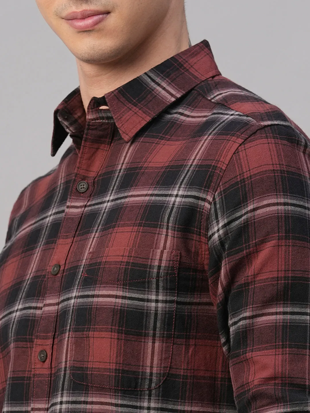 Men's Brown Cotton Regular Fit Shirt