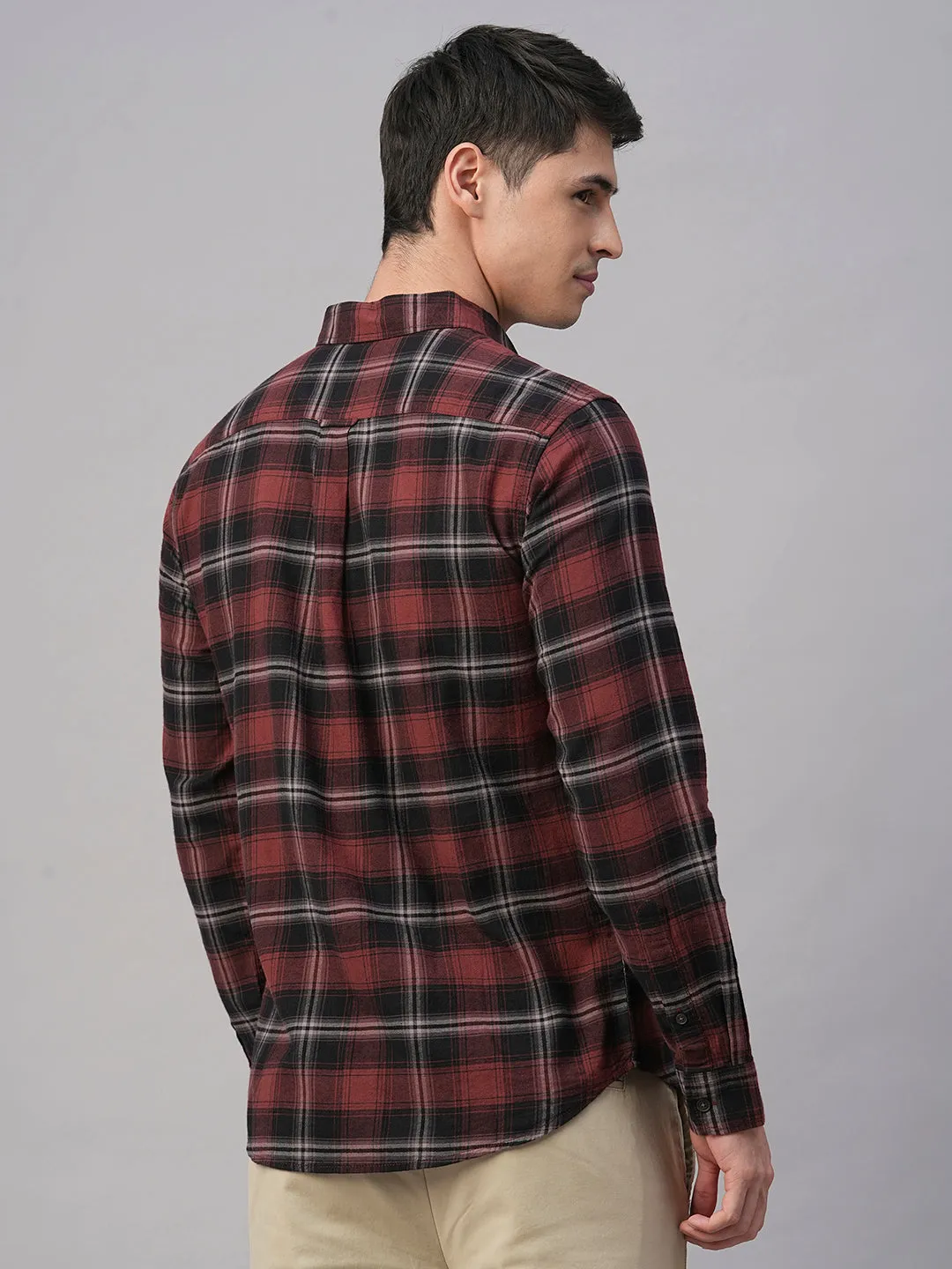 Men's Brown Cotton Regular Fit Shirt