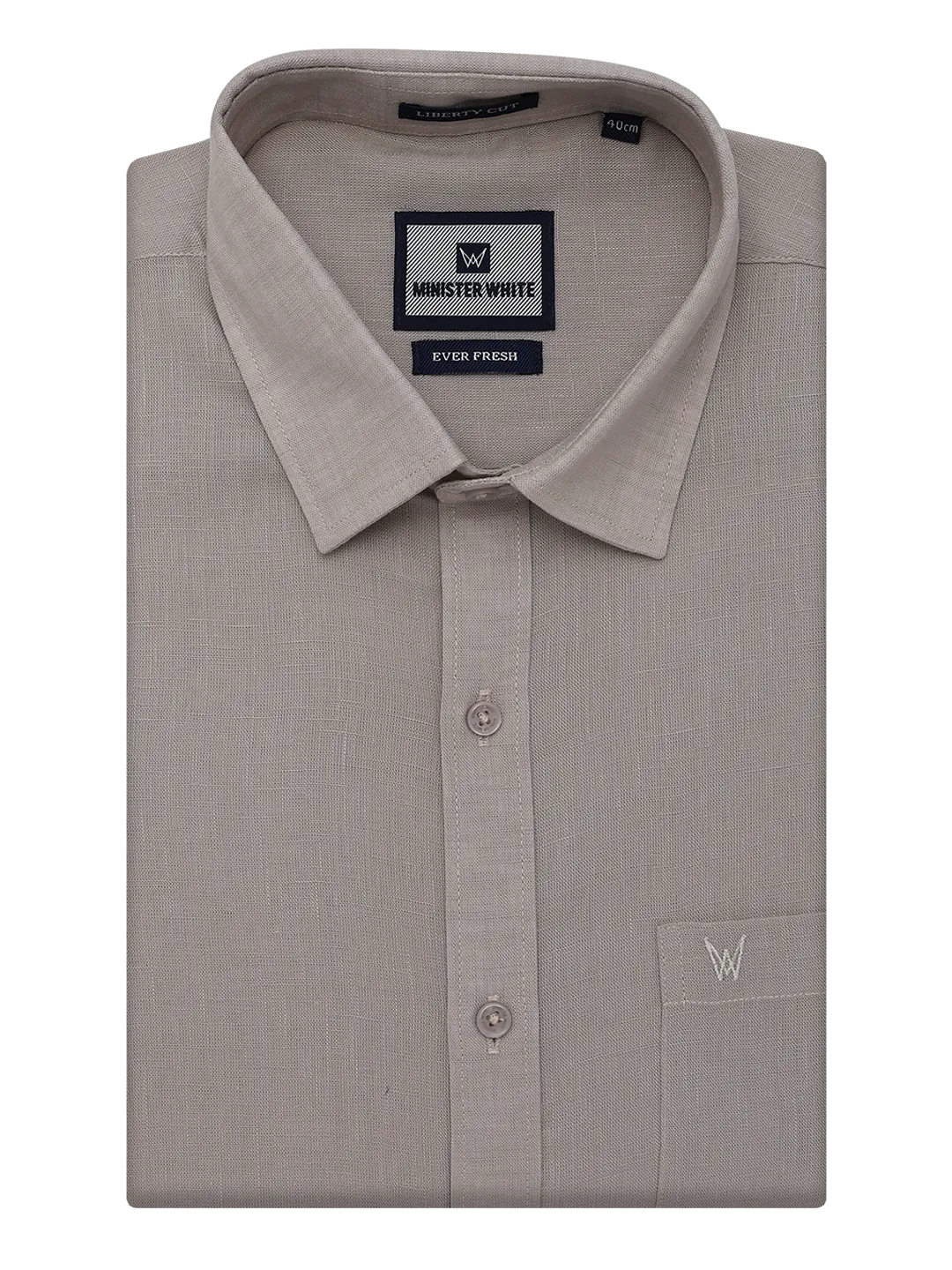 Mens Cotton Linen Regular Fit Steel Colour Shirt Ever Fresh