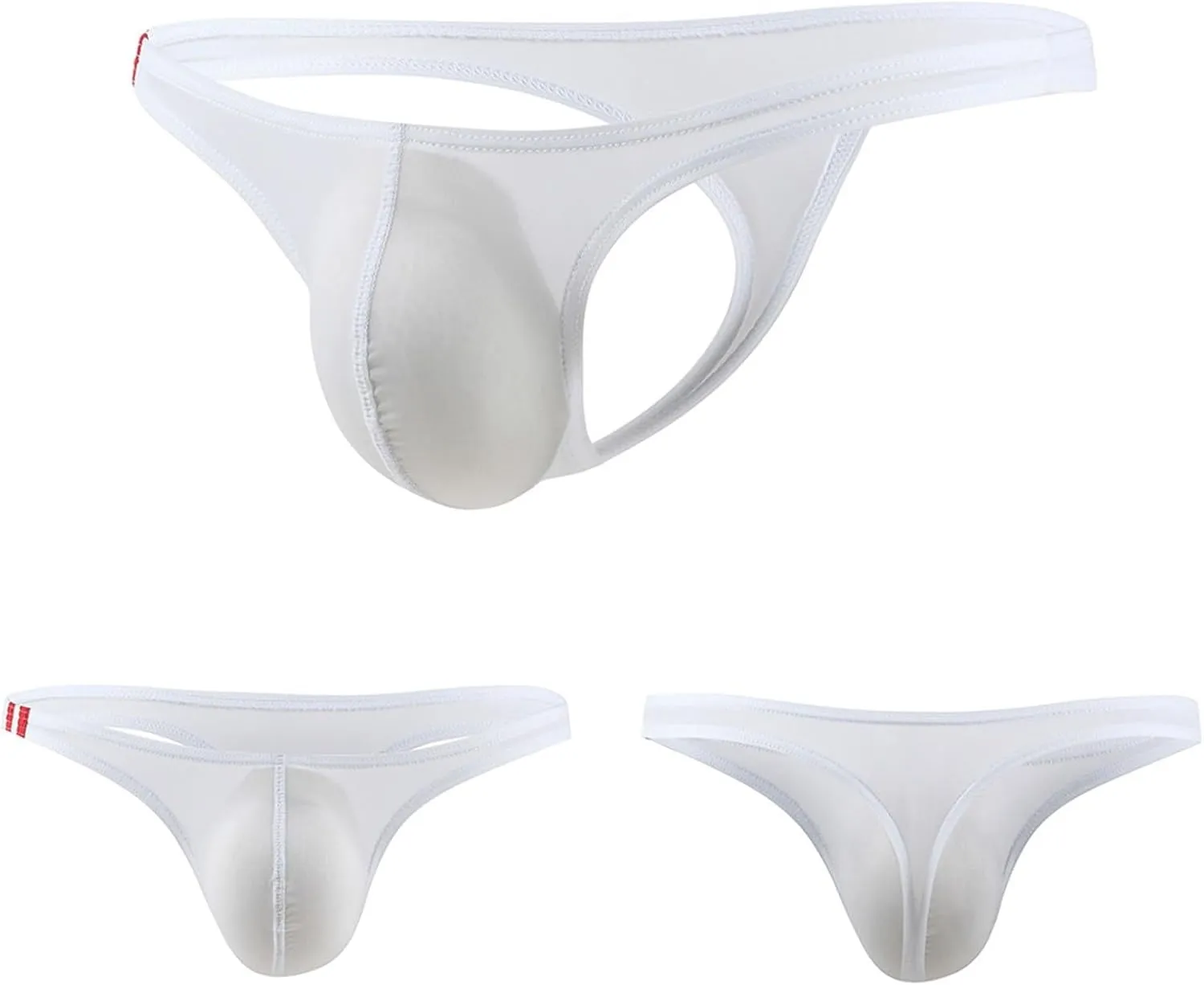 Mens Sexy Thong Underwear G String Bulge Solid Color Breathable Comfortable Bikini Briefs