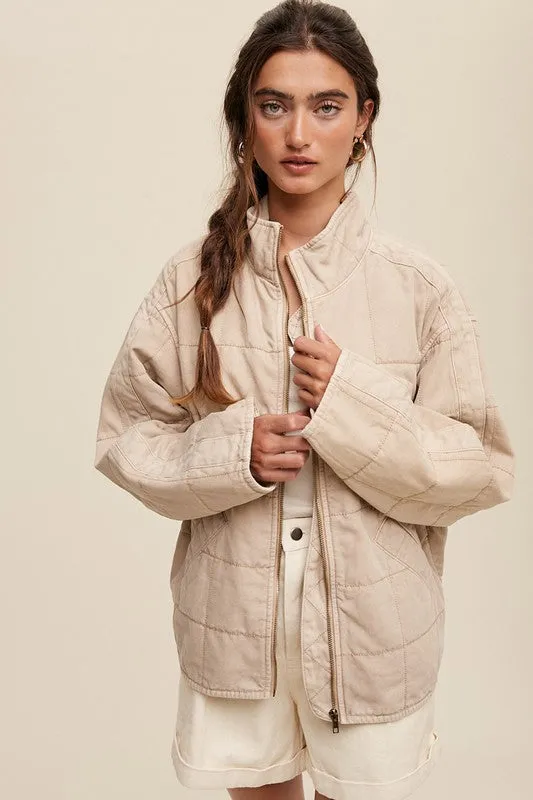 Milk Tea Quilted Jacket