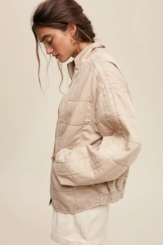 Milk Tea Quilted Jacket