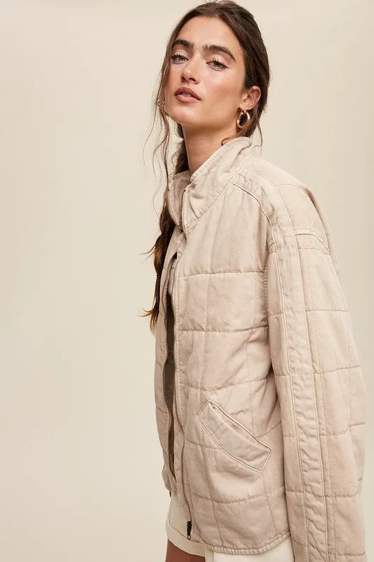 Milk Tea Quilted Jacket